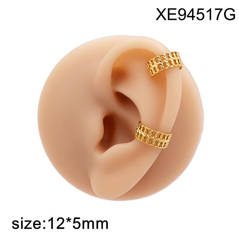 European Luxury Titanium Steel No-Pierce Ear Cuff for Women - High-End Fashion Open Hoop Earring