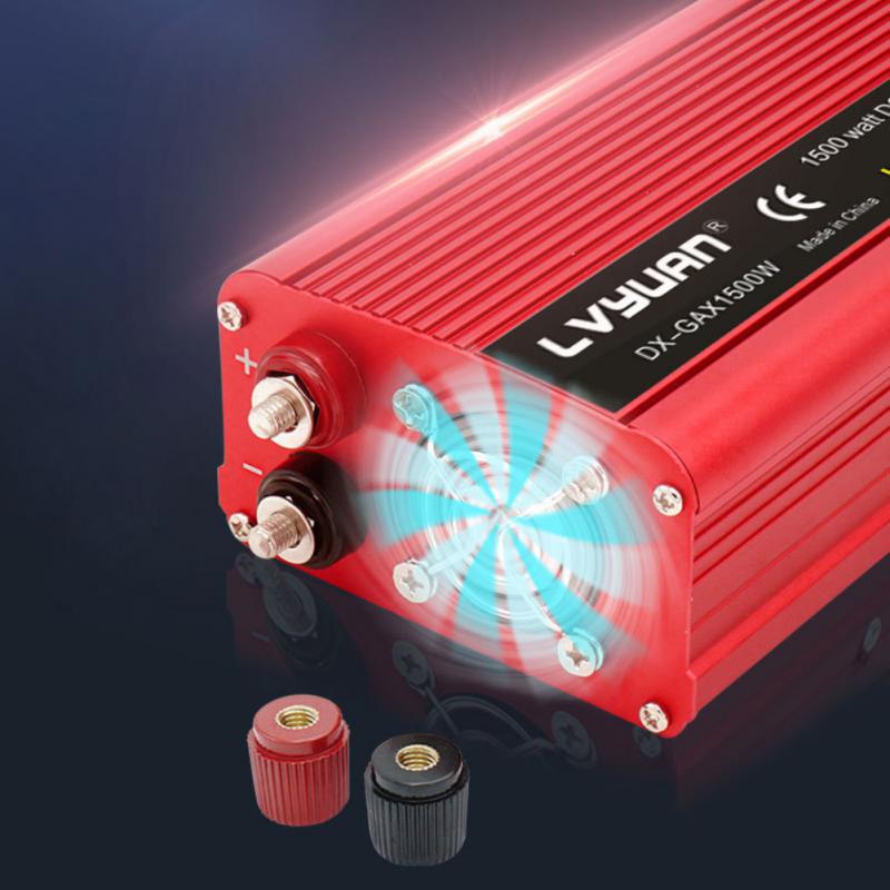 Car Inverter 1500W Power DC 12V To 110V/220V 230V Dual USB Charging Adapter Converter Solar Omvormer 12 Naar 220 Volt Europa