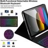 Colorful Backlit Keyboard Case for iPad 11th Gen - A16 Detachable Keyboard with Pen Holder