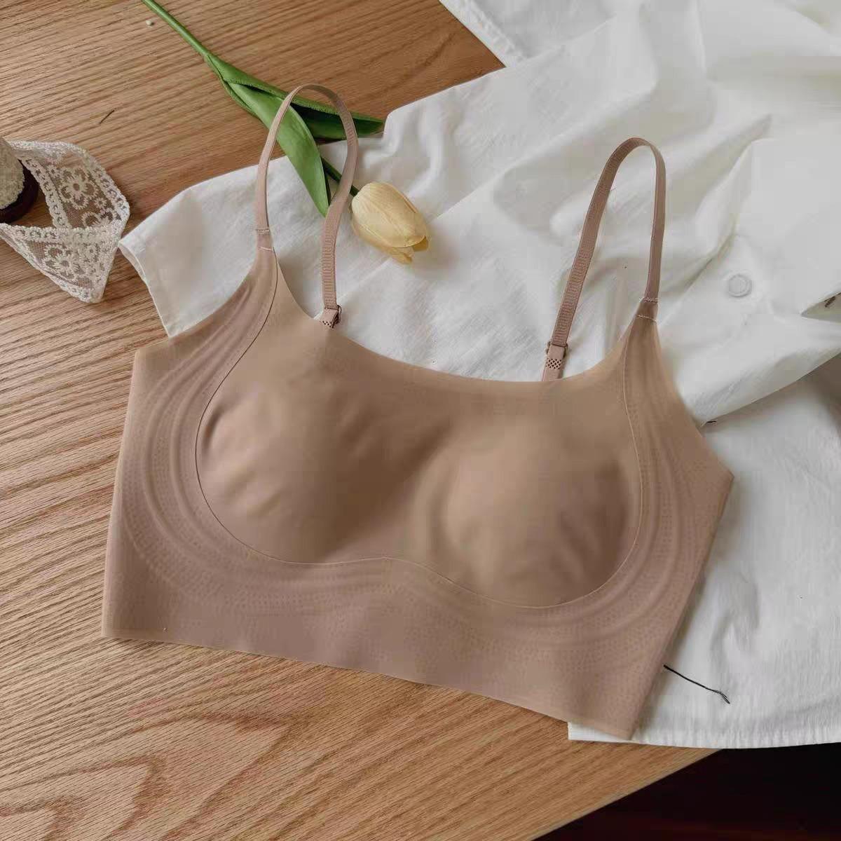 Ultra-thin cloud clothes, ice silk thin shoulder straps, summer seamless anti-sagging paper cat claw cup m( 40-57.5kg )