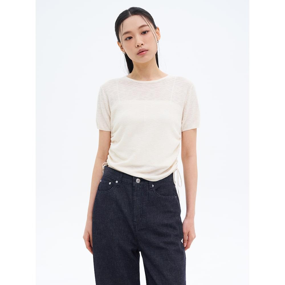8Seconds Side String Short Sleeve Pullover Beige Beige/S