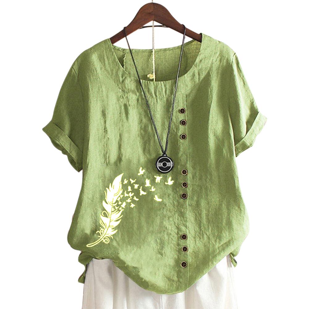 Модный женский хлопковый топ с короткими рукавами и 11 яркими цветочными узорами S белый — фото 8