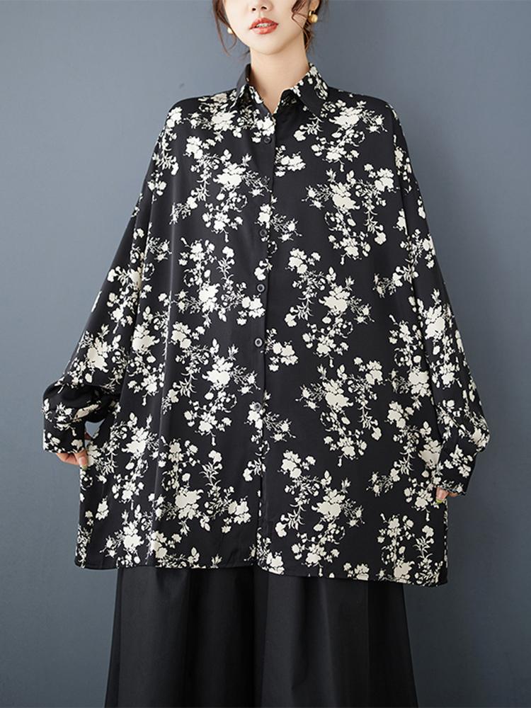 XITAO Solid Color Turn-down Collar Full Sleeve Blouse GMM1111