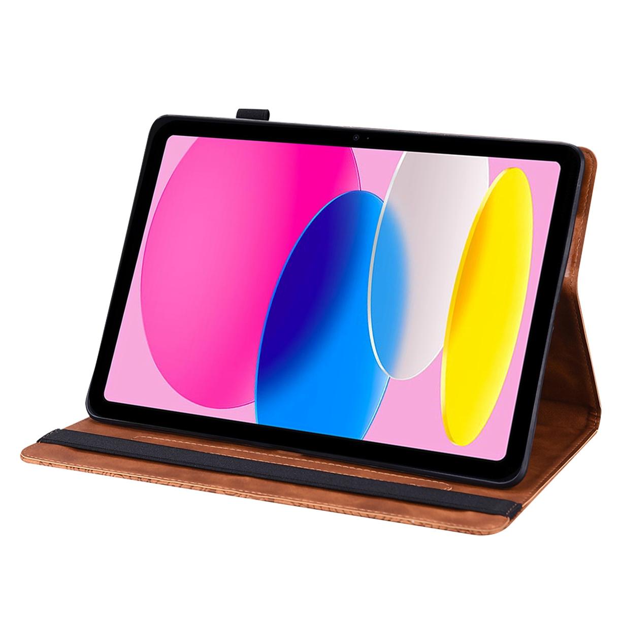 

Flower Imprinting Tablet Cover for iPad (2025)/10.9 (2022) PU Leather Card Holder Drop-Proof Case Green