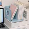 Bear Bookend Organizer with Multi-Tier Shelves Cute Desktop Bookshelf for Office Dorm Room Space-Saving Plastic Storage Rack for Book Files & Supplies