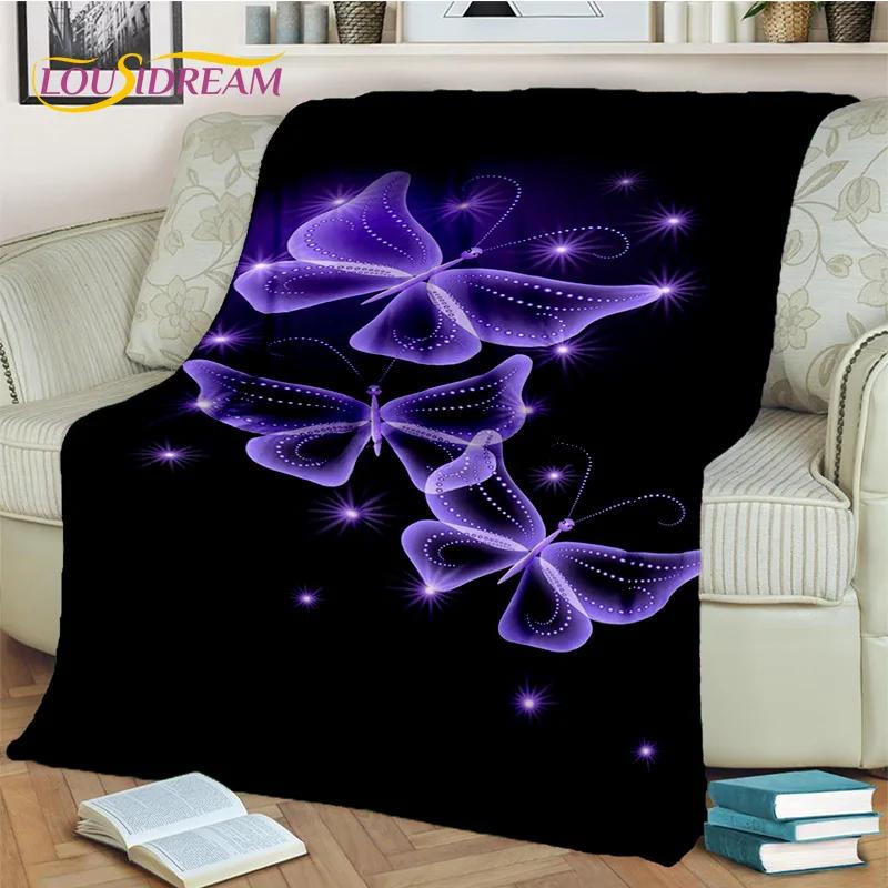 Dream Butterfly Flower Cartoon Blanket,Soft Throw Blanket for Home Bedroom Bed Sofa Picnic Travel Office Rest Nap Cover Blanket