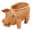 Fruit Basket Baskets For Kitchens Household Imitation Rattan Pp Plastic Storage Woven Pig Shape