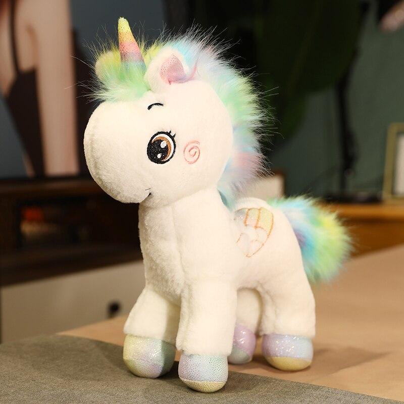 1pc 35cm Lovely Colorful Unicorn Plush Toys Rainbow Unicorn Horse Pillow Stuffed Soft Dolls Cushion For Girls Valentine 'S Gift