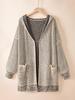 2025 Winter Women's Casual Hooded Knit Cardigan: European & American Style, Mid-Length, Loose & Warm