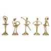 Brass Beautiful Dancing Lady Idol Home Décor Showpieces Ladies Statue Set of 5 Statues.