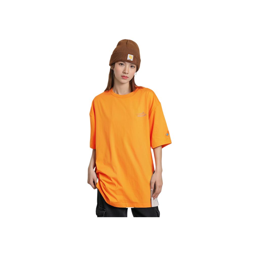 Li Ning CF Ice Silk Quick-Dry Cool Feeling Round Neck T-Shirt Unisex Tops Sunset-Orange ATSU779-7