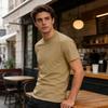 T-shirt Slim da Uomo Girocollo Manica Corta Estiva Maglietta Casual Monocolore per Palestra Strada Spiaggia