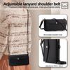(Black) For iPhone 17 Case Card Slots Zipper Purse PU Leather Phone Cover with Shoulder Strap