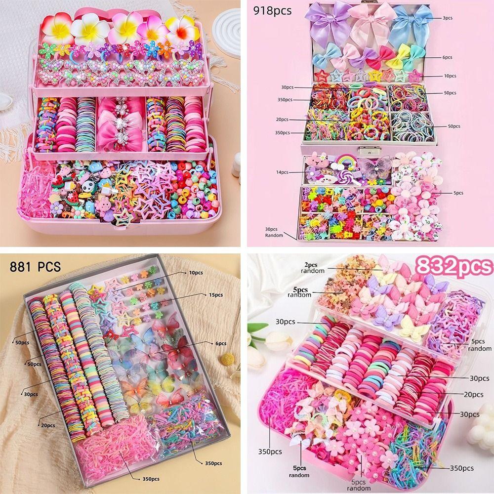 High Elastic Hair Accessories Set Colorful Hair Clips Frangipani Girls Hair Bands Girls Children