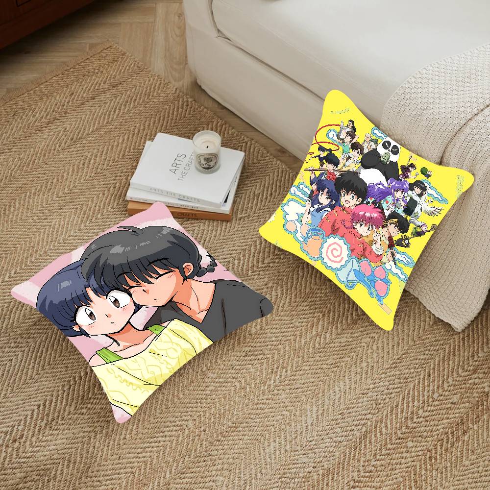 Ranma Anime Kissenbezug 45x45cm Weich Gemütlich Baumwolle Outdoor Dekorative Kissenbezüge mit Reißverschluss für Couch Sofa Schlafzimmer
