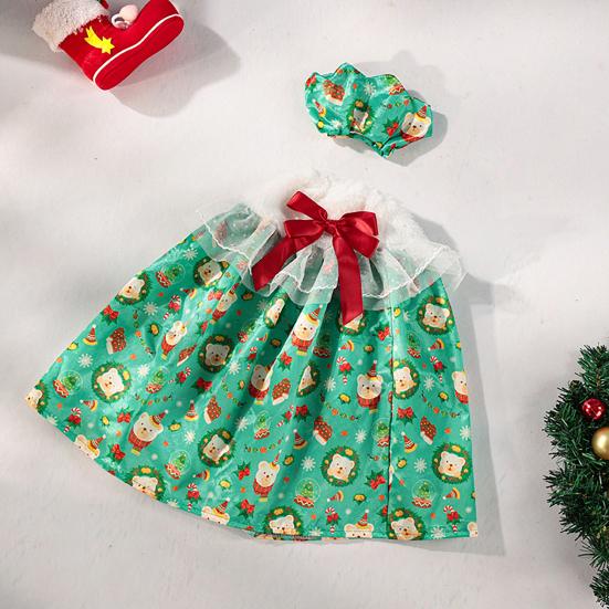 Christmas Goose Outfit Red Green Porch Goose Skirt with Hat for 23 Inch Goose Statue Holiday Goose Costume for Garden Backyard Patio Lawn Decor