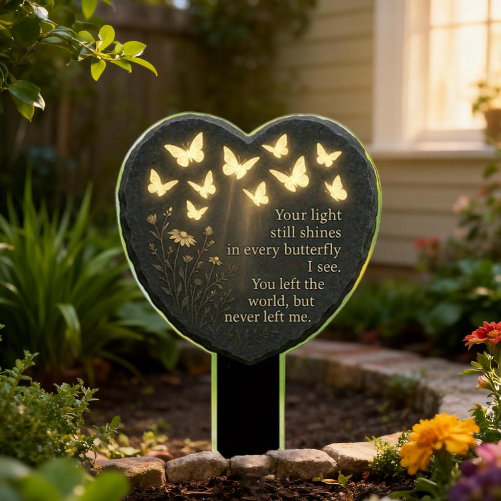 Butterfly Memorial Stake Black Waterproof Acrylic Grave Marker For Loss of Mother Memorial Plaques Cemetery Decor Garden Stake