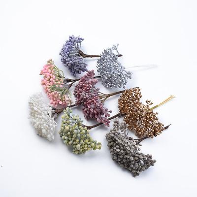 6 Pezzi Piante Artificiali Spilla di Plastica Scrapbooking Fiori Decorativi per Matrimoni Ghirlande Regali Fai da Te Scatola Decorazioni Natalizie per la Casa