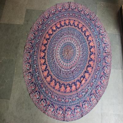 Indický velký kulatý gobelín Camping Bavlněná látka Mandala Ubrus Podložka na jógu Boho Beach Deka Kruh