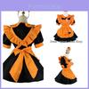 Cute Lolita Pumpkin Maid Halloween Party Costume Dress With Headdress