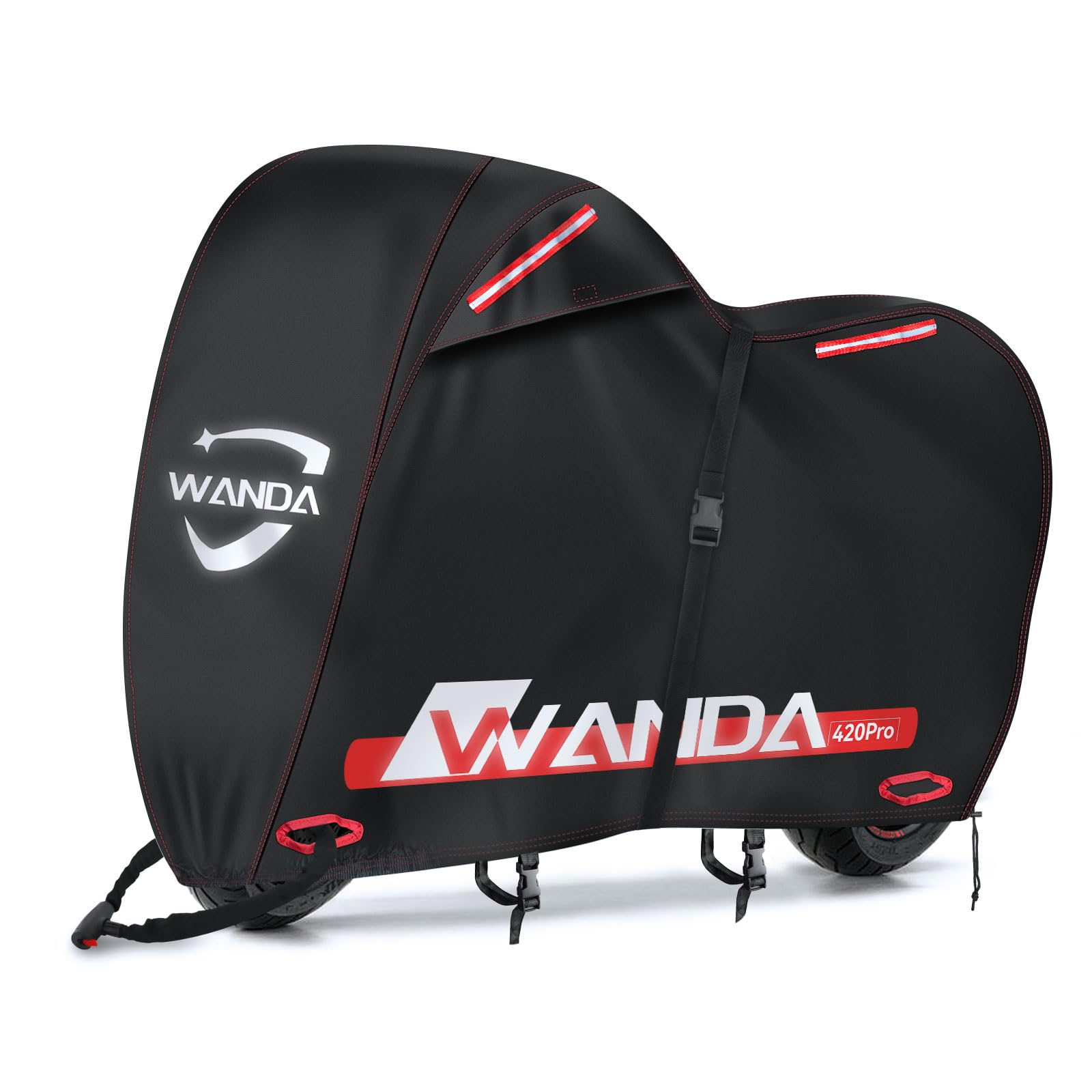 

WANDA Motorcycle Cover, 420D Thick, PRO 2024 New Model, Double Side Vent, UV Protection, XL