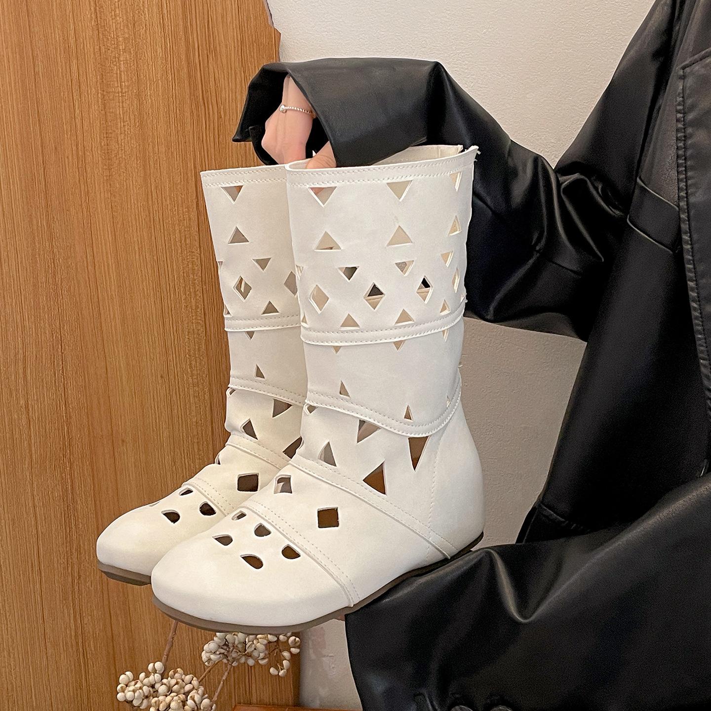 

Queen Fan Vintage Brown Versatile Platform Boots Women s 2025 New Summer Skirt Maillard Boots 35 бежевый