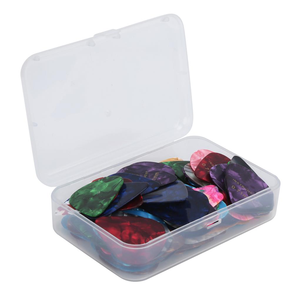 100Pcs Guitar Picks Universal Musical Instrument Parts Accessories Colorful 0.71mm