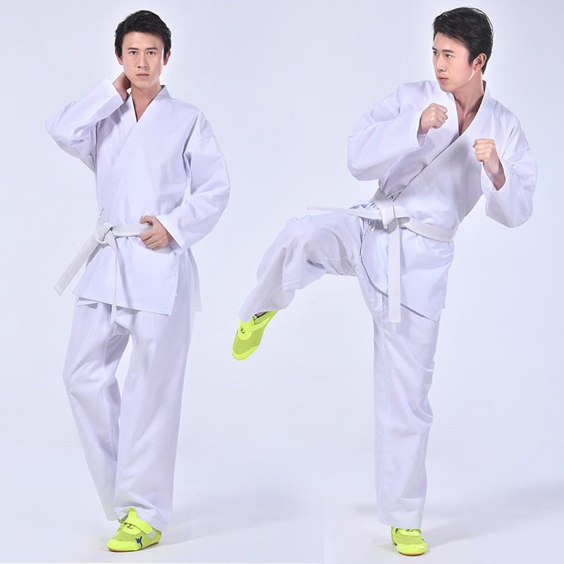 Karate Uniform Gi Set Mit Besticktem Gürtel Weiß Baumwolle Kampfsport Trainingsanzug Herren Damen Kinder