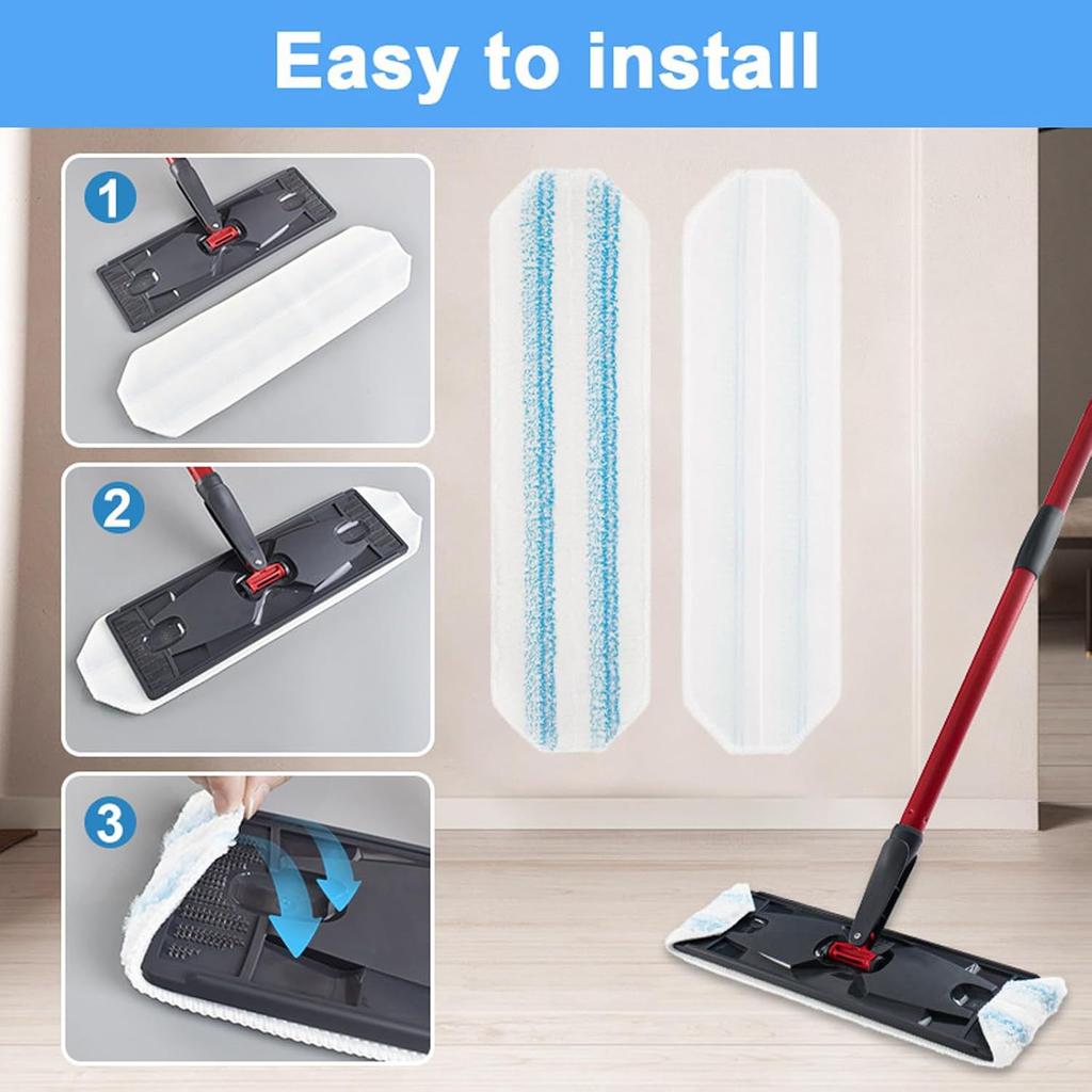 Microfibre Mop Refill Pads Compatible with Vileda H2Pro and O Cedar Replacement Heads 8 Styles