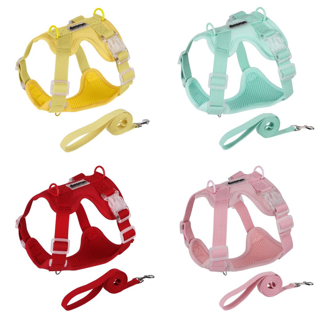 Pet Vest Harness For Small Dogs Polyester No Stretch With Adjustable Sizes For Puppy Walking