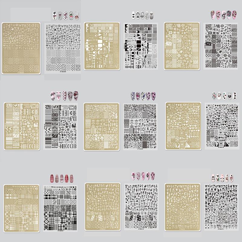 Large Nail Stamping Plates Butterfly Flower Pattern Stainless Steel Stencil Nail Art Stamps Geometry Template Nail Tools