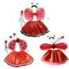 Lady Bugs Costume Star Wands Ladybird Wing Headbands Tutus for Dress Up Pretend Play Birthday Halloween Party Cosplays