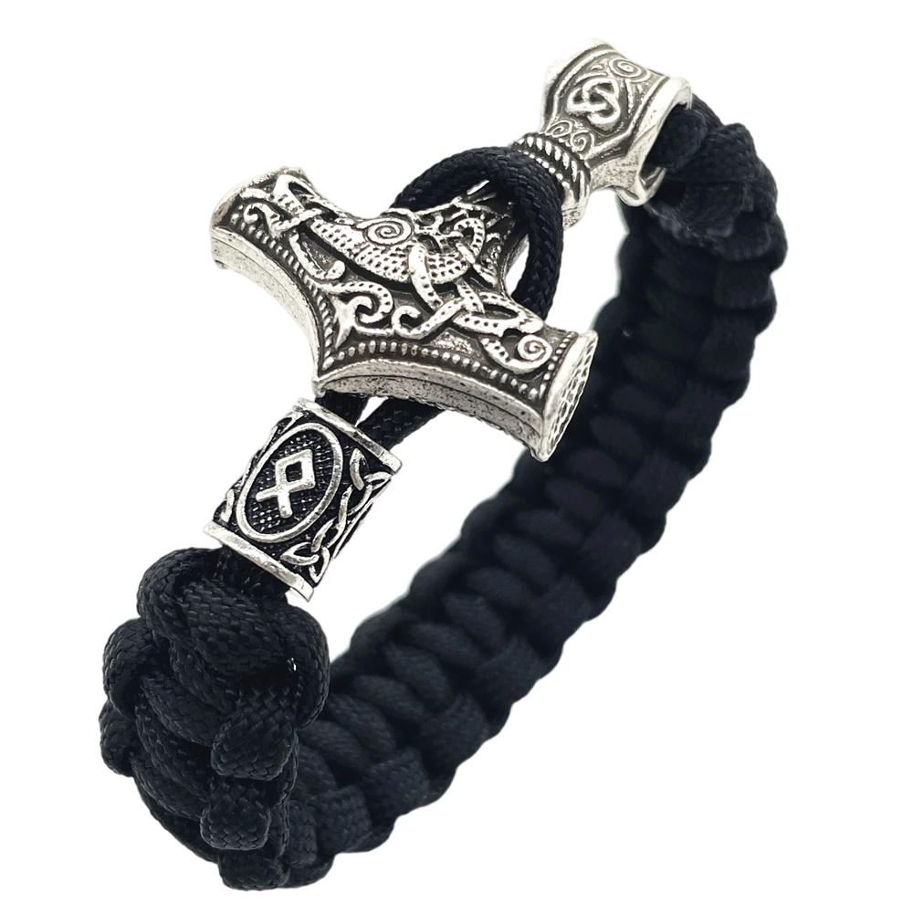 Nostalgia Thor Hammer Viking Bracelet Rune Charms Bead Jewelry For Women Men Norse Vikingo Bangle Dropship