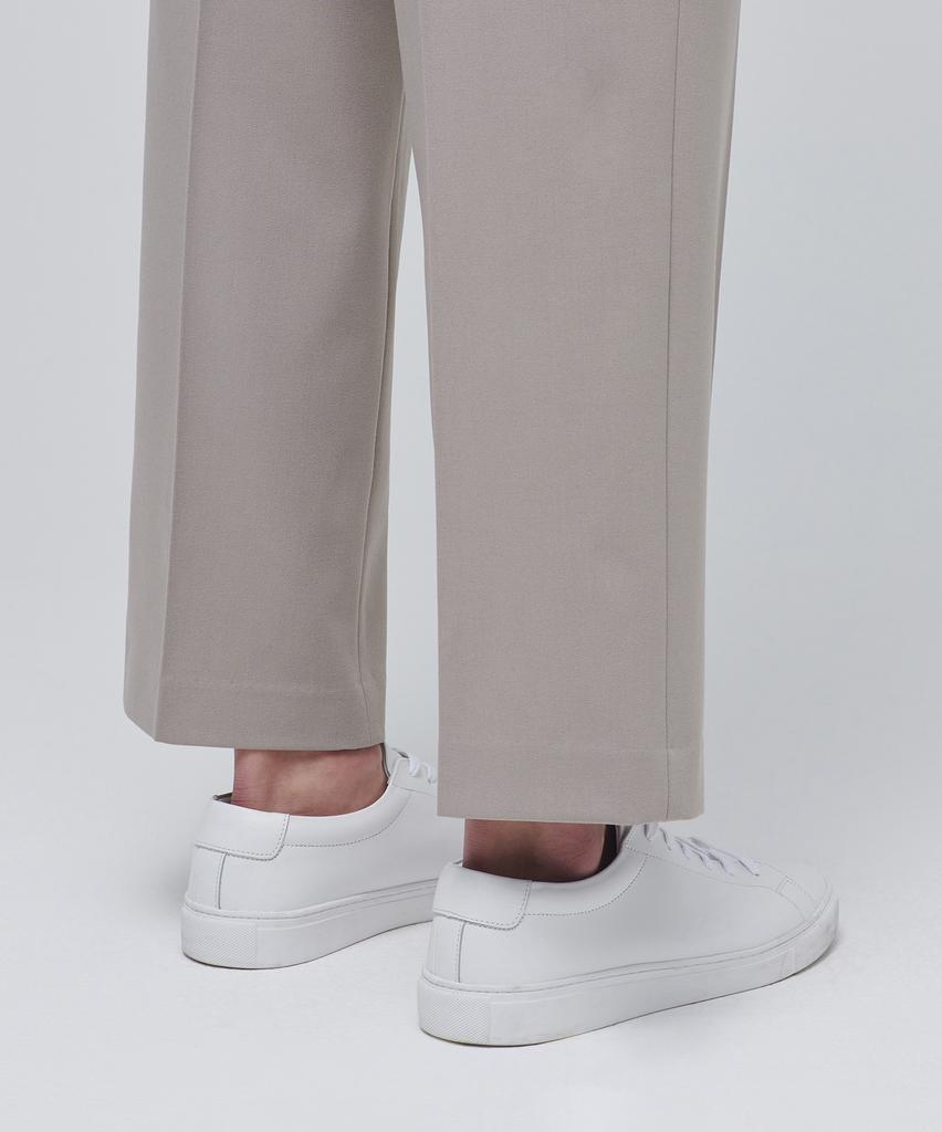 Musinsa Standard Wide Hidden Banding Crop Slacks [Light Beige]