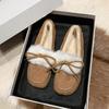 Fur Integrated Doudou Shoes Women's Winter Velvet 2025 New Versatile Flat-bottomed Thick-soled One-pedal Fluffy Cotton Shoes Women