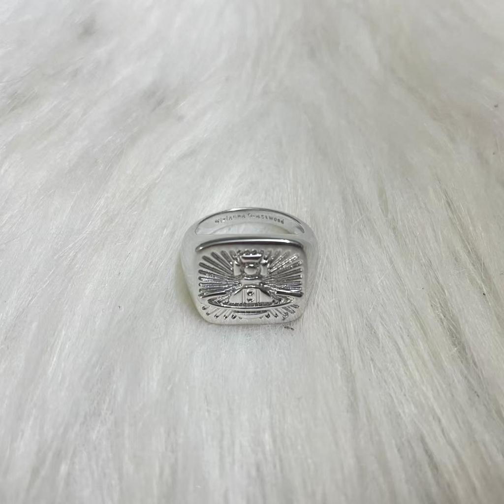 Vivienne Westwood Quadrat Stern Mond Saturn Diamantring - Damenmode, Hohe Qualität, Einfache Persönlichkeit Zeigefinger Schmuck