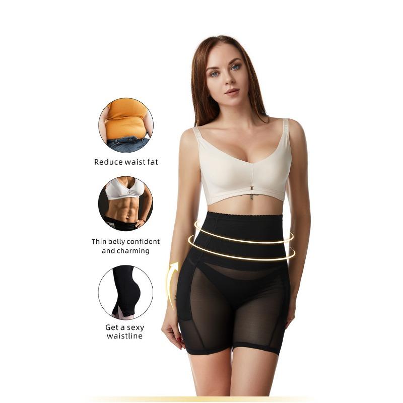 High Waist Tummy Control Shapewear Pants With Sponge Pads For Butt Lifting Hip Enhancement