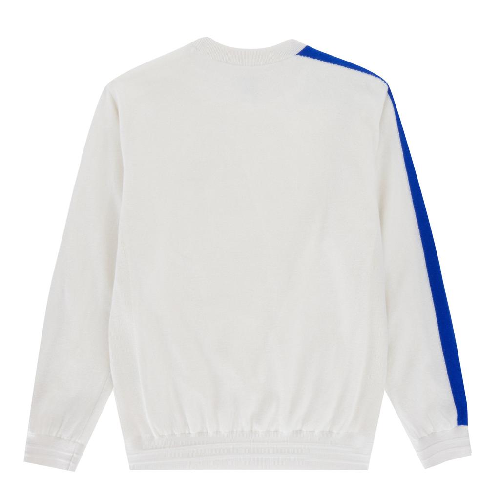 PIGC Men'S Color-Block Sleeve Wool Knit White (Sfc240131)