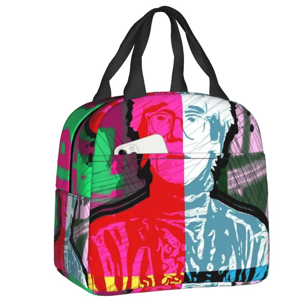 Bunte Katze Tragbare Lunchboxen für Frauen Wasserdicht Pop Art Kühltasche Thermisch Isoliert Lunchtasche lunchbag