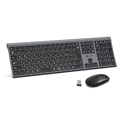 Zestaw klawiatury bezprzewodowej iClever Keyboard z japońskim układem JIS, cichy, ultracienki, typu C, ładowalny, pełnowymiarowy, z klawiaturą numeryczną, 3 poziomy