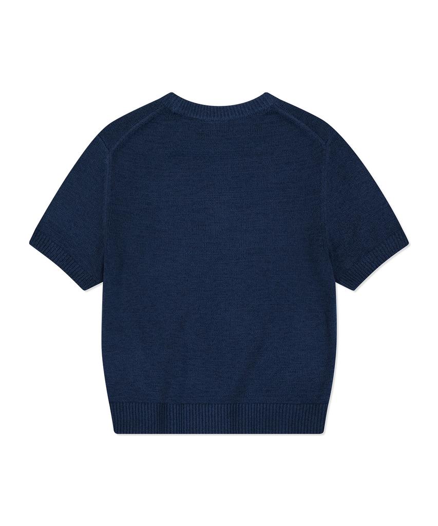 WACKY WILLY Women'S Lily Graphic Short Sleeve Knit Dark Navy