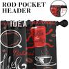 Coffee Kitchen Window Curta Valance and Tier Set 36 Inch, Black Red Cute Rod Pocket Short Tier Curtain, Retro Brown White Doodle Small Cafe Drapes