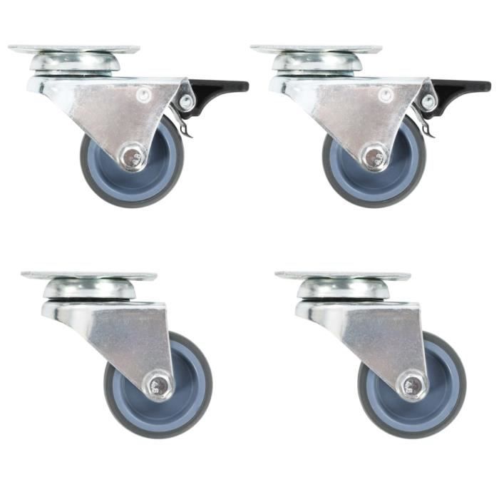 VidaXL Roulettes pivotantes doubles 4 pcs 50 mm
