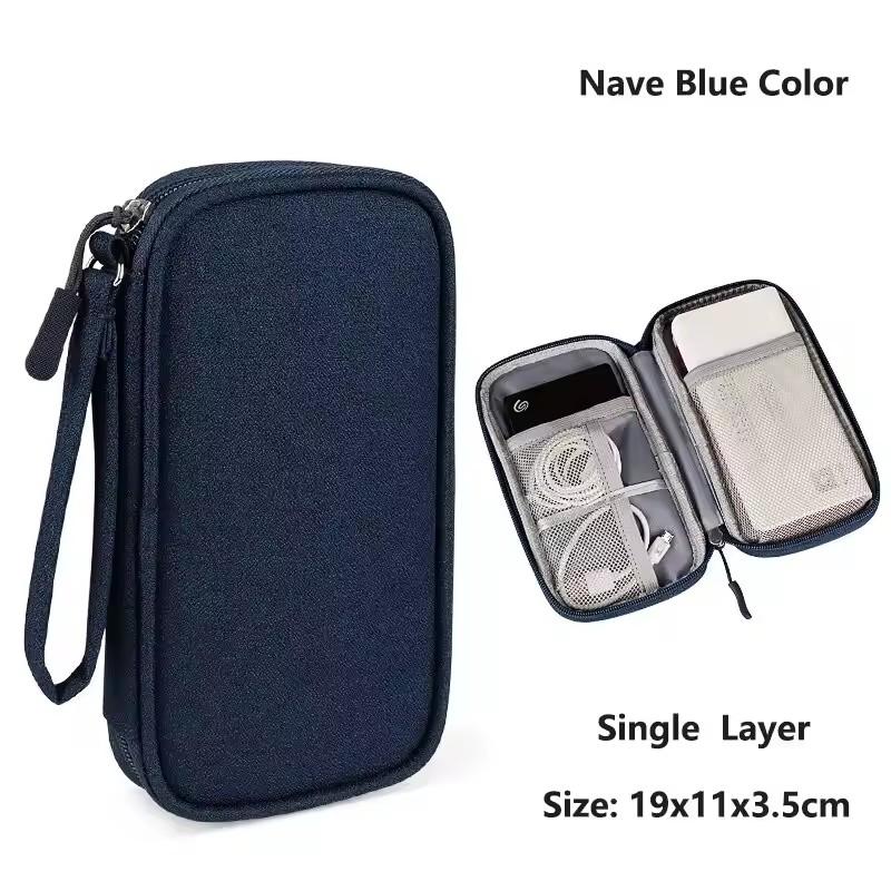 

Travel Organizer electronics accessories organizer portable waterproof double layers storage for cable hard disk Power Bank