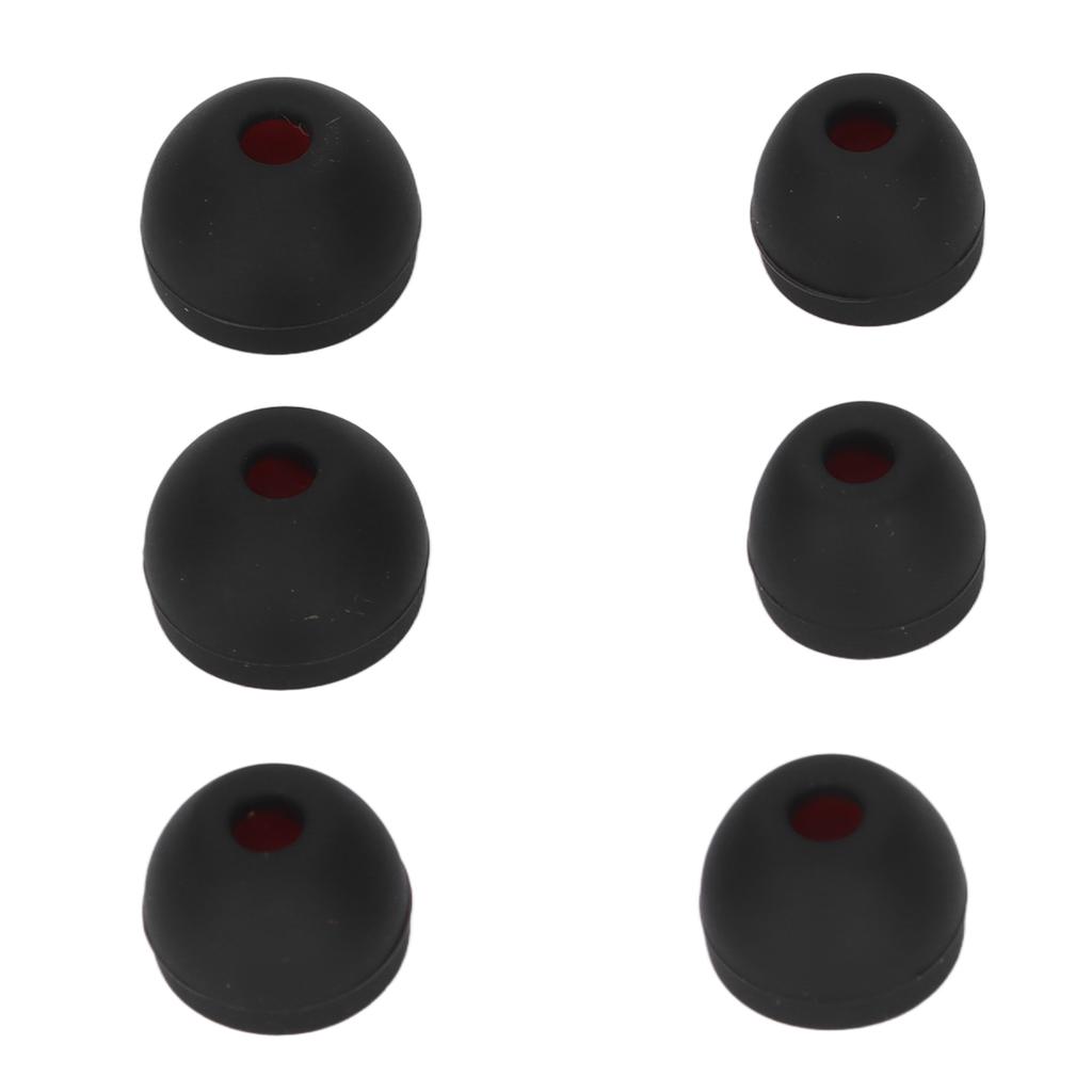 3 Rozmiary 6 Szt. Wymienne Wkładki do Uszu Miękkie Silikonowe Końcówki do Uszu Słuchawki Redukujące Szumy do SłuchawekCzerwony Czarny