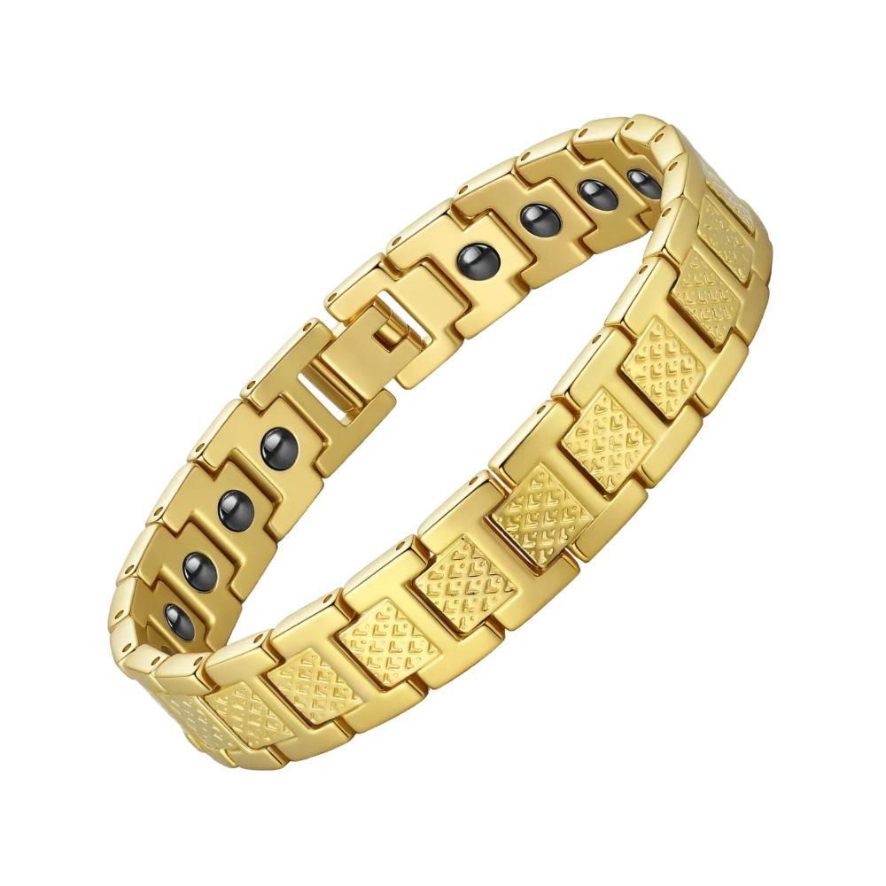 New Stainless Steel Men s Crocodile Bracelet Titanium Steel Magnet Magnetic Bracelet 22cm