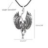 Silver Ancient Egypt Bastet Statue for Cat Pendant Necklace Wax Leather Cord Sphinx Amulet Jewelry for Family Members