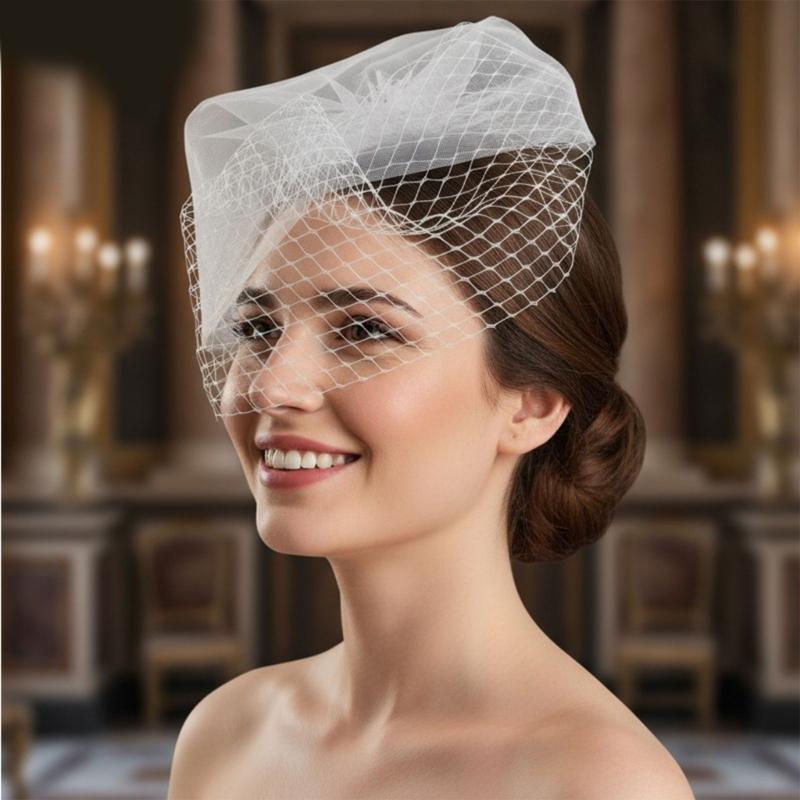 Romance Bird Nest Wedding Veil Tulle Veil Headpiece For Bride Special Occasion Gathering Ceremony Photography Headwear