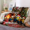 1Pc Christmas Minions Celebration Blanket Soft Throw Blanket For Home Bedroom Bed Sofa Travel Office Solid Christmas Blanket