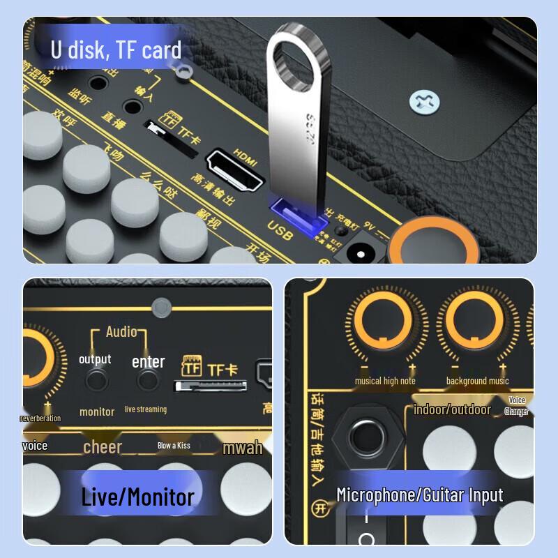 Soaiy K156 Portable Outdoor KTV Bluetooth Speaker CN Plug (adapter Included)